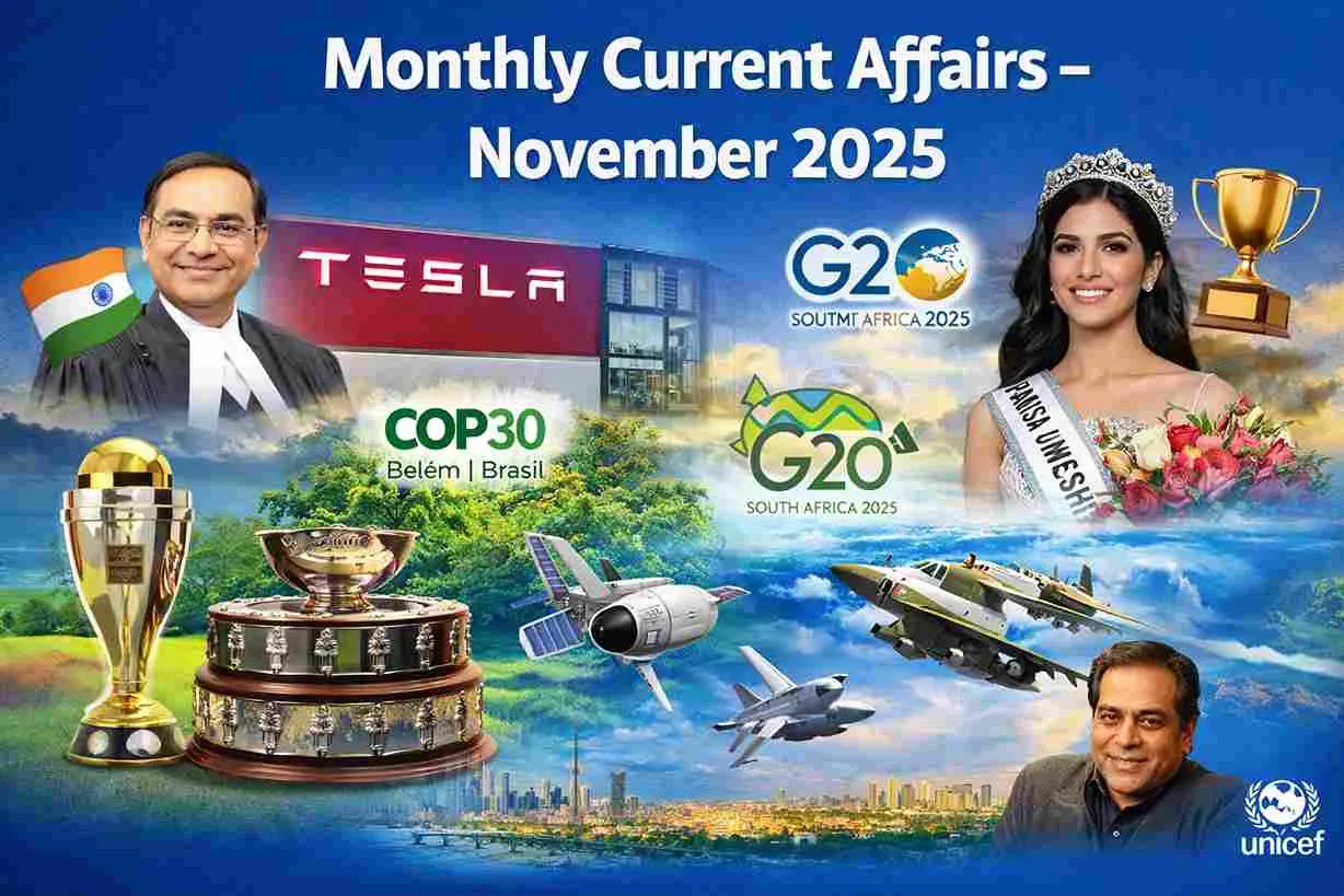 MONTHLY CURRENT AFFAIRS- NOV 2025 – TOPIC WISE - for- STATE PSC,Banking, SSC, OSSC, & other Govt exams